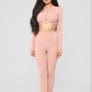 2piece Ribbed Pant Set -Sz S